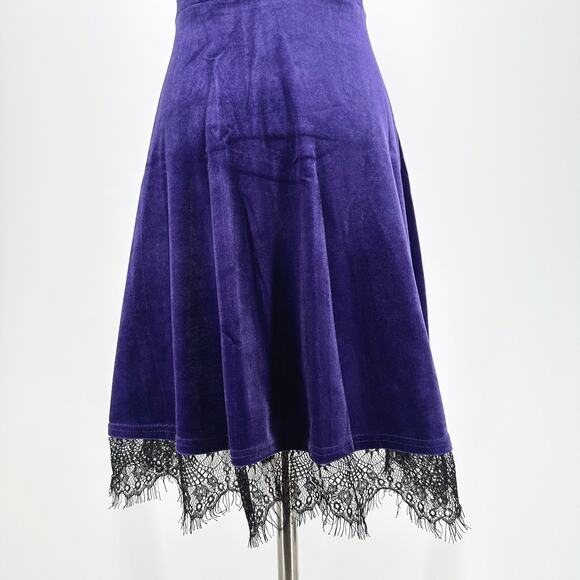 Mini Whimsygoth Dark Purple Velvet Dress Small Celestial Witchy Retro 90s Y2K - Picture 5 of 7